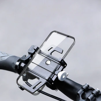 1 gabalas motociklų elektrinis dviratis išmanusis telefonas CNC aliuminio lydinio laikiklis Telefono laikiklis Juoda