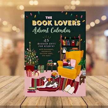 1 vnt. Advento kalendorius Kalėdinės dovanos, kaip parodyta knygų mylėtojams Kalėdinių knygų mylėtojai Knyga Advento kalendorius Staigmenų dėžutė