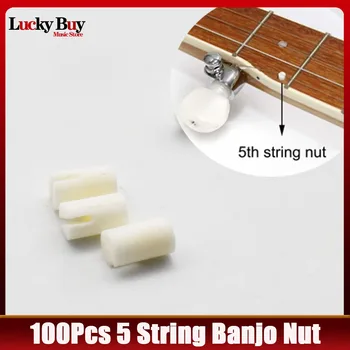 100Pcs Bone 5-String Nut for Banjo Guitar Luthier Saddle Bridge DIY
