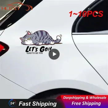 1~10PCS Automobilių lipdukai Stilius Kūrybinis animacinis filmas Linksmos katės Automatiniai langų lipdukai Automobiliai Motociklų dekoravimas Vinilo korpuso lipdukai