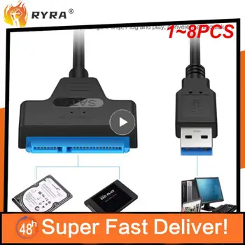 1~8PCS 3.0 2.0 SATA 3 kabelis Sata į USB 3.0 adapteris iki 6 Gbps palaikymas 2.5 colio išorinis HDD SSD kietasis diskas 22 Pin Sata III
