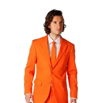 2 vnt 2022 Casual Vyriški kostiumai Specialūs oranžiniai kostiumai vestuvėms Slim Fit Groom Geriausias vyriškas kostiumas Paltų kelnių dizainas Brithday vakarėlis