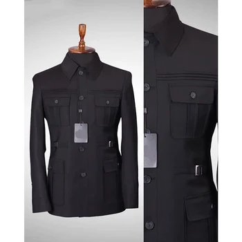 2023 Oficialus vyriškas kostiumas 2 PCS Blazer kelnės Marškiniai vestuvėms Plaid Classic Fit Four Pockets Groomsmen Geriausias vyriškas liemenė