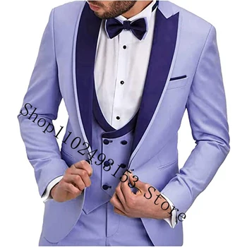 2023 Specialiai pagaminti vestuviniai kostiumai vyrams Slim Fit Peak Lapel 3 Pieces Groom Tuexdos vestuviniam švarkui+liemenė+Kelnės Kostiumas Homme