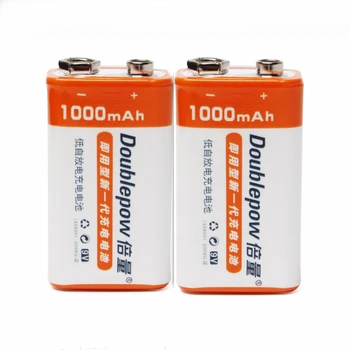 2vnt/partija 9v SUPER BIG 1000mAh ličio jonų ličio įkraunama 9 voltų baterija Gamintojo garantija NEMOKAMAS PRISTATYMAS
