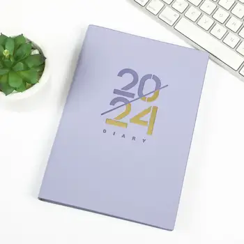 365 dienos 2024 m. anglų dienotvarkės knyga A5 Dirbtinis odinis viršelis Dienos savaitės planuotojas Studentai Užrašų knygelė Mokykliniai reikmenys