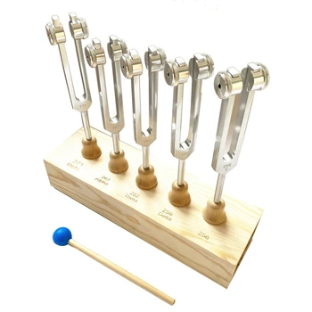 5Pcs Fingerboard Tuning Fork Set čakrų harmonizatoriaus terapija Terapinė tiuningo šakutė