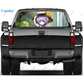 Anime Genshin Impact automobilio galinio lango lipdukai Priekinio stiklo lipdukas Sunkvežimis Galinio lango lipdukas Universalus atspalvis Perforuotas vinilo grafikas