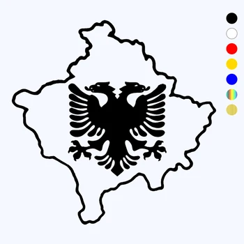 CK21318# Pjaustytas vinilo lipdukas Kosovo žemėlapis Albanijos dvigalvis erelio automobilio lipdukas vandeniui atsparūs automatiniai dekorai ant automobilio kėbulo buferio galo