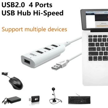 didelės spartos šakotuvas Universalus USB šakotuvas 4 prievadas USB 2.0 šakotuvas su kabeliu Mini šakotuvas Lizdo modelio skirstytuvo kabelio adapteris nešiojamajam kompiuteriui