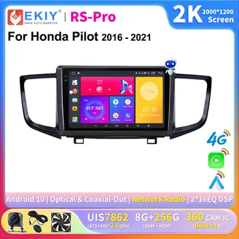 EKIY CarPlay Android Auto Radio for Honda Pilot 2016 - 2021 Car Multimedia Video Player 2K Screen 2din Stereo GPS navigacijos DVD