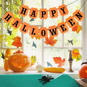 Helovinas Kabanti girlianda Bunting Pennant Paper Banner Haunted House Halloween Party fono dekoracijos
