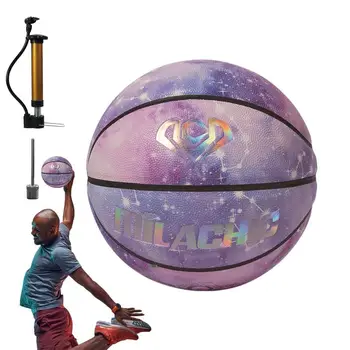 Holographics Reflective Basketball Reflective Self-Lighting Holographics Basketball Street Composite PU Leather Basketballs Size
