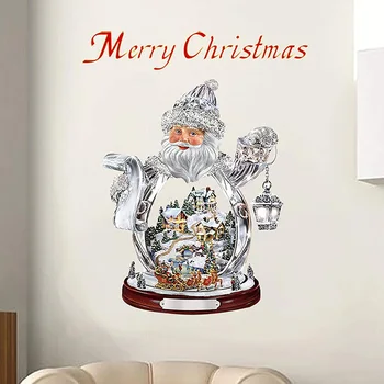 Kalėdinis langas užklijuoja lipdukus Kalėdų senelis Sniego senio raštas Sienų lipdukai 