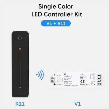 LED dimeris 12V 5V 24V 36V 8A PWM belaidis RF jungiklis su 2.4G ryškumo reguliavimo kontaktiniu nuotolinio valdymo pultu, skirtu led vienos spalvos juostelei