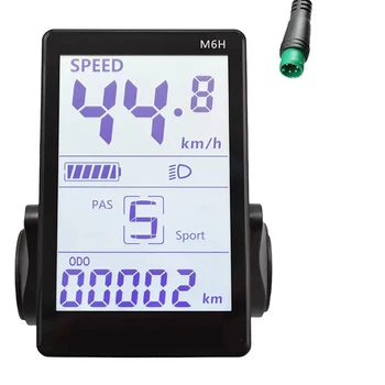 M6H elektrinis dviratis LCD ekrano matuoklio prietaisų skydelis 24V-60V Universalus e paspirtuko LCD skydelis ekranas elektriniam dviračiui (5PIN)