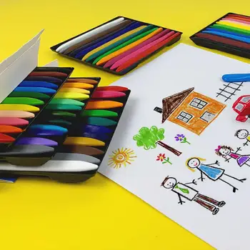 Mini pieštukų lazdelės Seifas Nėra kvapo Sodrios spalvos Itin lengvas vandeniui atsparus ikimokyklinio amžiaus vaikų trikampis pieštukai Mokykliniai reikmenys Mokinių dovanos