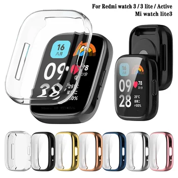 Minkštas silikoninis dėklo stiklas Redmi Watch 3 Active 3 Lite Smart Watchband ekrano apsaugos dangtelis, skirtas Xiaomi Redmi Watch 3 Active