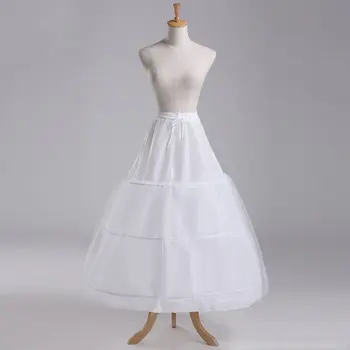 Moteriškas Petticoat 3-Hoop A Line apatinis sijonas Crinoline vestuvinis sijonas Slips Nuotakos suknelė Ilgas apatinis sijonas