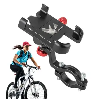 Motociklų ir dviračių mobiliųjų telefonų laikiklis Aliuminio lydinio rotacinio dviračio telefono stovo laikiklis Smūgiams atsparus GPS laikiklio spaustukas