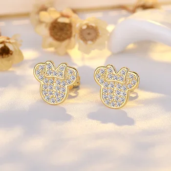 Naujas Disney Kawaii auskaras Peliukas Mikis Minnie Anime aksesuarai Paprasti madingi auskarų papuošalai moterims Draugės gimtadienio dovana