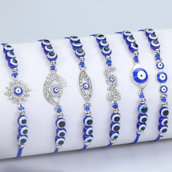 Naujas dizainas Lucky Jewelry Evil Eye Hand Chain for Women Men Fashion Adjustable Bracelet Unisex Nation Amulet Party Gift Accessori