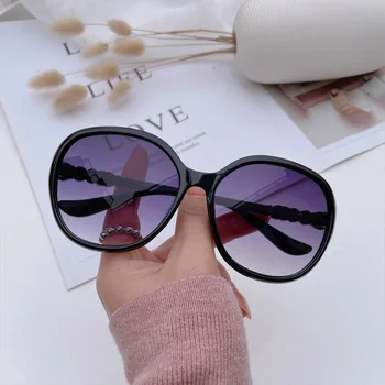 Nauji vintažiniai oversized elipsiniai akiniai nuo saulės Moteris Mados prekės ženklas Dizaineris Akiniai nuo saulės Moteriški laisvalaikio akiniai UV400 Oculos De Sol