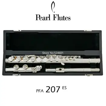 Perlų alto fleita PFA-207-ES 16 klavišų Uždaryta skylė G Tune Straight Headjoint Sliver Plated Muzikos instrumentas Nemokamas pristatymas