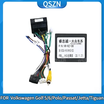 QSZN 16 Pin Android Car Radio Canbus Box VW-RZ-08 skirtas Volkswagen Golf 5/6/Polo/Passat/Jetta/Tiguan diržų laidams