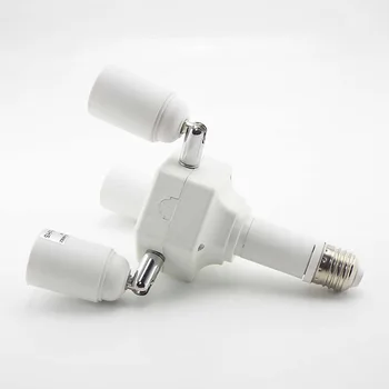 Reguliuojamas E27 skirstytuvas 4 galvučių lempos pagrindo LED lemputės laikiklis Adapterio keitiklio lizdas LED šviesai