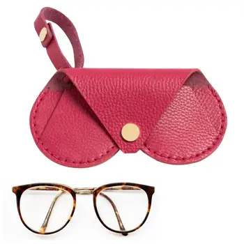 Retro PU odiniai rankų darbo akiniai krepšys nuo saulės akinių dėklas nešiojama trumparegystės rėmo apsauga paprasta kabanti kaklo riešo laikymo dėžutė