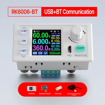 RK6006 RK6006-BT WiFi skaitmeninis valdymas Nuolatinės srovės maitinimo šaltinis USB ryšio įtampos pakopinis modulis Buck keitiklis Voltmetras 60V 6A