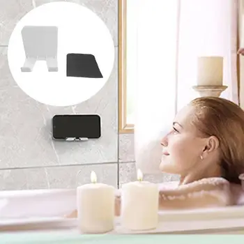 Sieninis telefono stovas tualeto vonios kambario virtuvei Nešiojamas mobiliojo telefono laikiklis Lipnus stovas Fiksuotas laikiklis, skirtas IPhone Sam Q8Y0