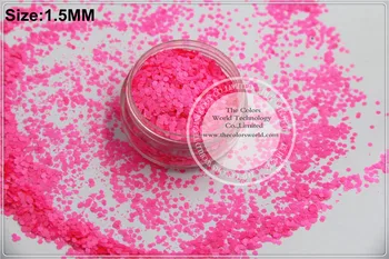 TCF502 Neoninės šokiruojančios rožinės spalvos 1,5 mm dydžio tirpikliams atsparūs blizgučiai nagams Meninis nagų lakas ar kita 
