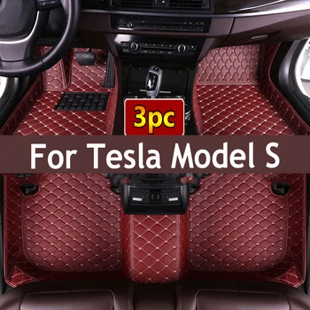 Tesla Model S 2015 2014 m. automobilių grindų kilimėliai kilimai Neperšlampama oda Individualizuotas automobilių stilius Automobilių aksesuarai Salono dangteliai Kilimėliai