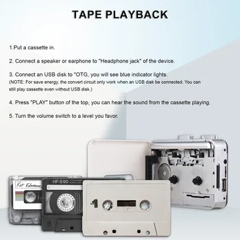 TONIVENT U disko juostų grotuvas į MP3 grotuvą Kasetinis grotuvas Prijunkite ir paleiskite nešiojamąjį įrašymo senovinį 