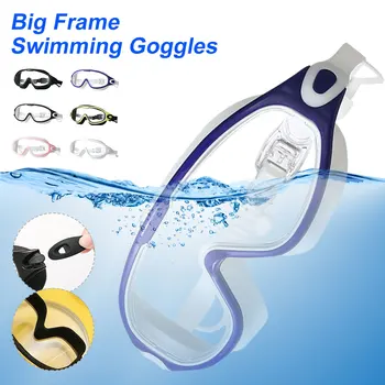 Unisex Anti-fog Didelis rėmas Plaukimo akiniai su ausų kištukais Maudymosi akiniai Profesionalūs HD akiniai Silikoniniai akiniai suaugusiems