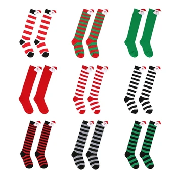 Vaikų kalėdinės kojinės Animacinis filmas Kalėdų senelis Šventiniai antblauzdžiai mažyliui 6-10 metų per kelius ilgos kojinės Naujųjų metų kojinės
