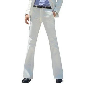 Vyriškos platėjančios oficialios kelnės Bell Bottom Pant Dance White Suit Pants Suit Pants for Men Size 28-37