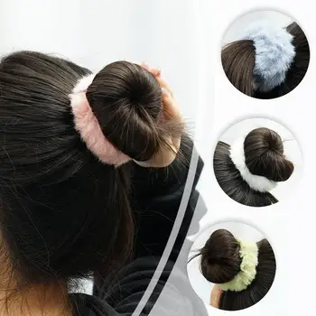 Winter Warm Soft Plush Hair Scrunchies for Women Girls Mielas Elastic Hair Loop Ponytail Holder Galvos apdangalas Plaukų aksesuarai V6H4