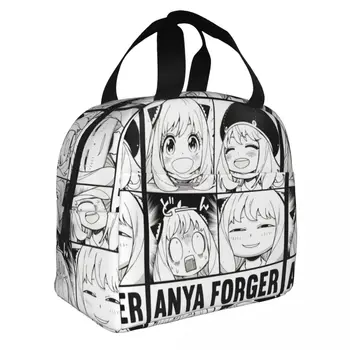Šnipas X Šeimos izoliuoti pietų krepšiai Terminis krepšys Daugkartinio naudojimo šnipas X šeimos anime Anya Forger nepralaidus vandeniui Tote pietų dėžutė Mokykla lauke