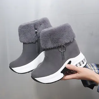 Žiemos moterys Šilti sportbačiai Platforma Sniego batai 2023 Kulkšnies batai Moteriški priežastiniai batai Kulkšnies batai moterims Suvarstomi moteriški batai